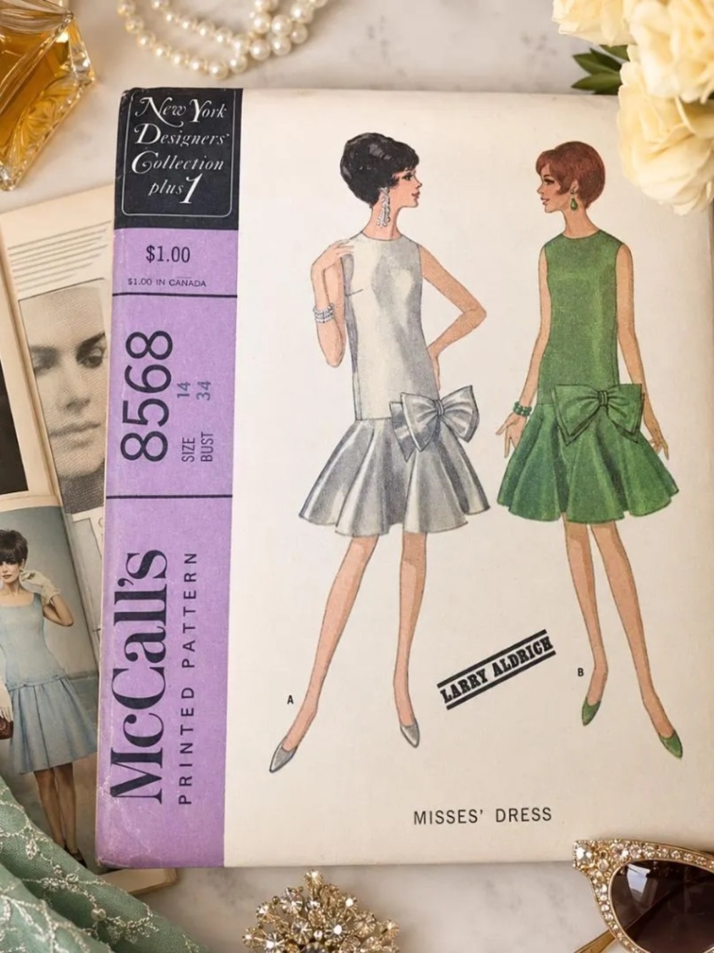 Vintage McCall’s 8568 Dress Sewing Pattern | 1950s 1960s Retro Dress Pattern
